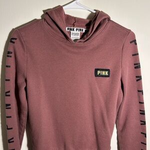 PINK Mauve Pullover Hoodie with Sleeve Logo